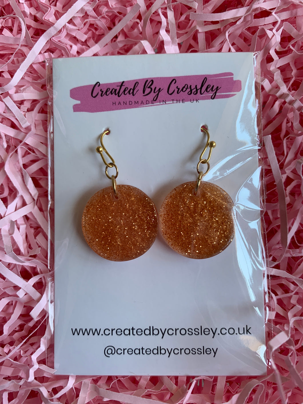 Bronze Circle Resin Earrings