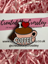 Load image into Gallery viewer, I Love Coffee Pin Badge
