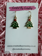 Load image into Gallery viewer, Christmas Tree Charm Earrings
