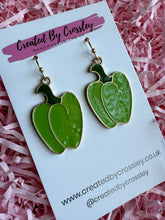 Load image into Gallery viewer, Green Pepper Charm Earrings
