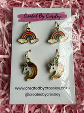 Load image into Gallery viewer, Rainbow Unicorn Earring Duo
