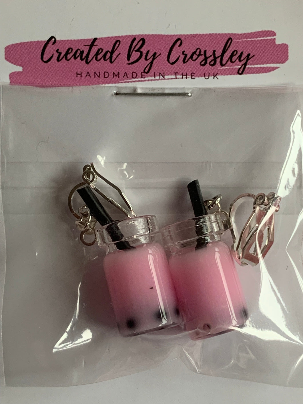 Bubble Tea Clip On Earrings