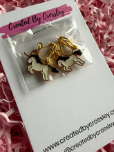 Load image into Gallery viewer, Black Unicorn Clip On Earrings
