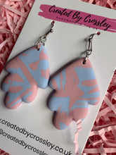 Load image into Gallery viewer, Pink Blue Clay Earrings
