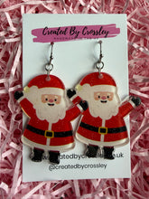 Load image into Gallery viewer, Large Santa Charm Earrings
