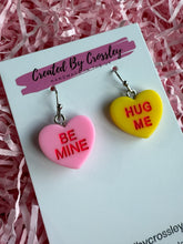 Load image into Gallery viewer, Sweetheart Quote Heart Charm Earrings
