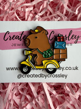 Load image into Gallery viewer, Delivery Scooter Capybara Pin Badge
