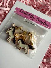 Load image into Gallery viewer, Black Unicorn Clip On Earrings
