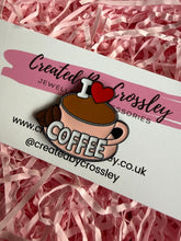 Load image into Gallery viewer, I Love Coffee Pin Badge
