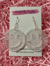 Load image into Gallery viewer, Sparkly Smiley Face Resin Earrings
