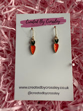 Load image into Gallery viewer, Heart Carrot Charm Earrings
