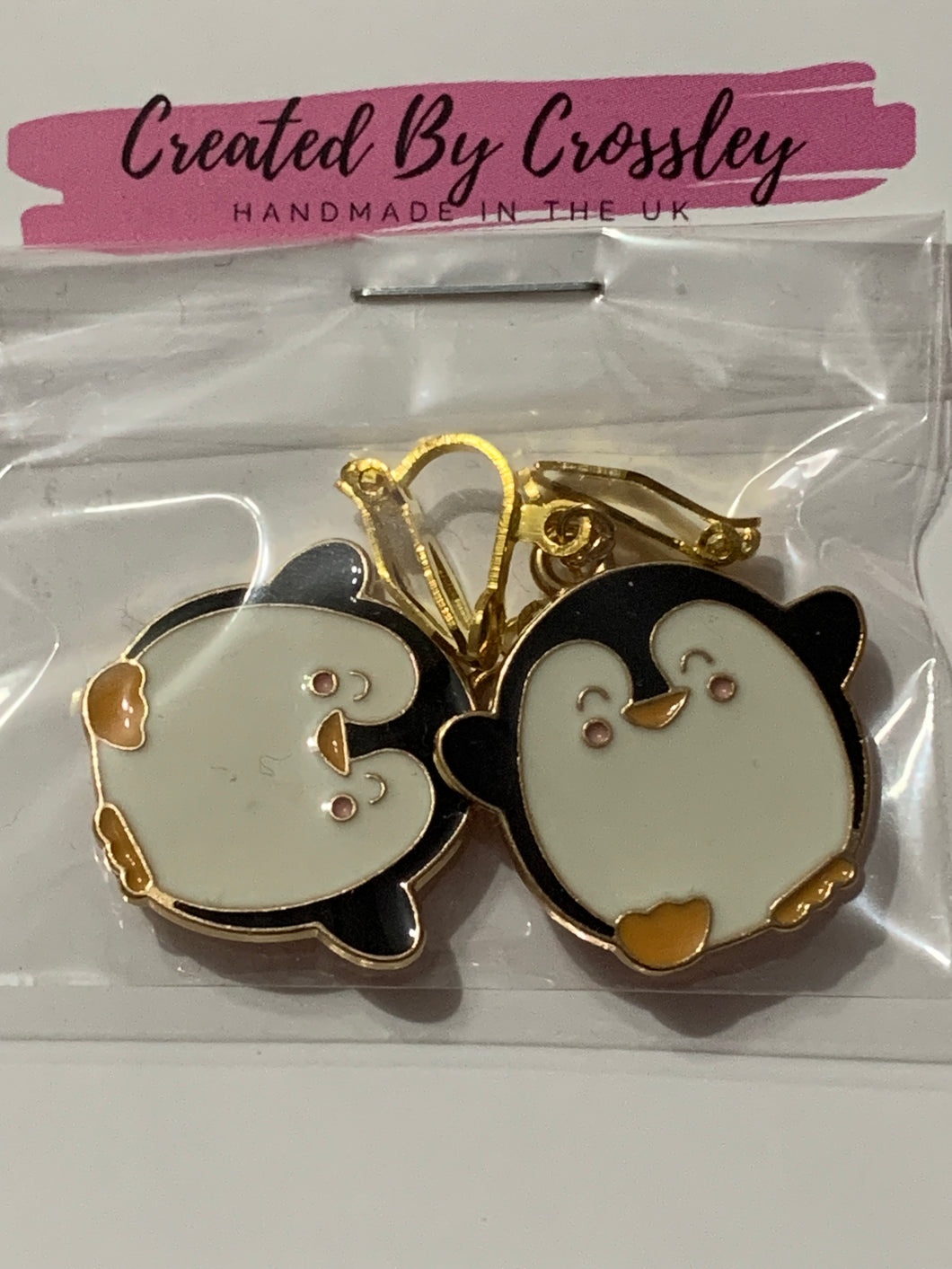 Happy Penguin Clip On Earrings