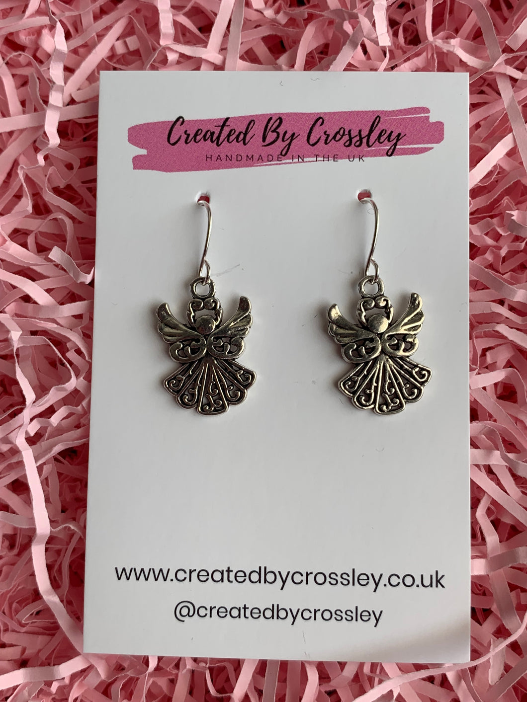 Detailed Angel Charm Earrings