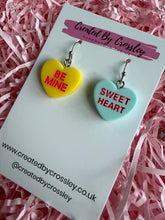 Load image into Gallery viewer, Sweetheart Quote Heart Charm Earrings
