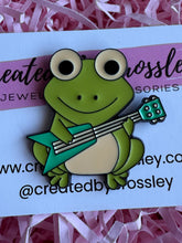 Load image into Gallery viewer, Guitar Frog Pin Badge
