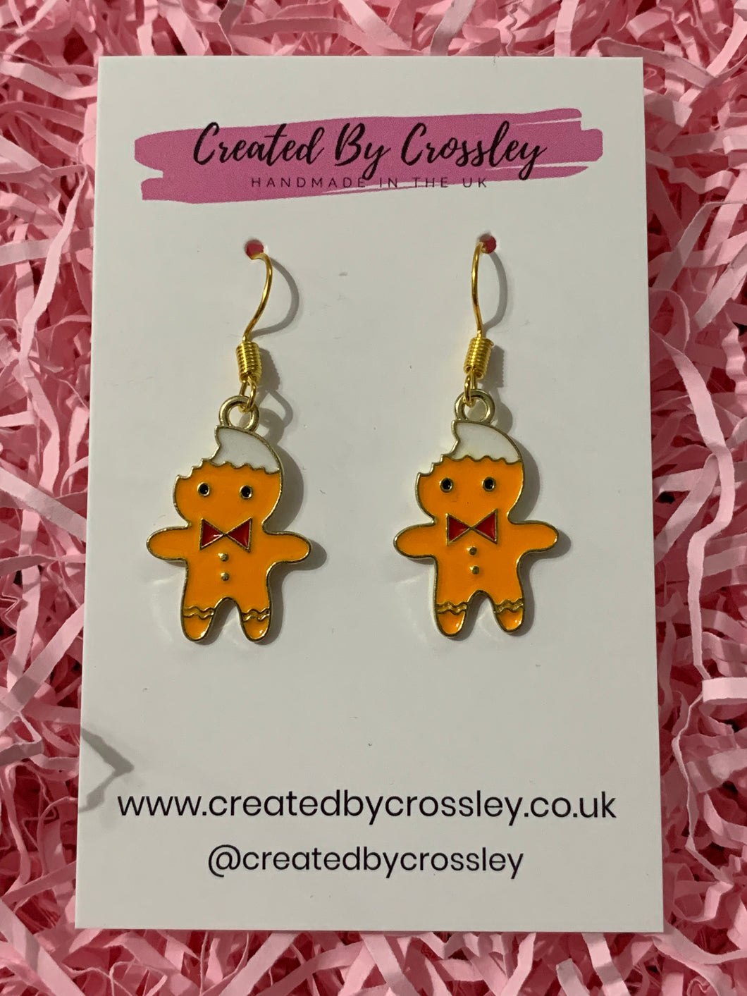 Gingerbread Man Charm Earrings