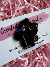 Load image into Gallery viewer, Rockstar Singer Cat Pin Badge
