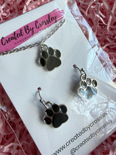 Load image into Gallery viewer, Black Paw Print Jewellery Set
