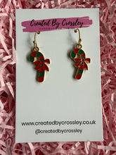 Load image into Gallery viewer, Candycane Charm Earrings
