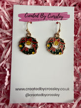 Load image into Gallery viewer, Christmas Wreath Charm Earrings

