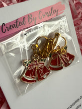 Load image into Gallery viewer, Red Bell Clip On Earrings
