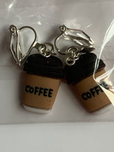 Load image into Gallery viewer, Coffee Clip On Earrings
