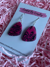 Load image into Gallery viewer, Pink and Black Clay Earrings
