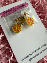 Load image into Gallery viewer, Orange Slice Clip On Earrings
