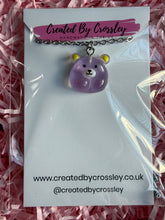 Load image into Gallery viewer, Purple Bear Charm Necklace
