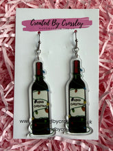 Load image into Gallery viewer, Christmas Wine Bottle Charm Earrings
