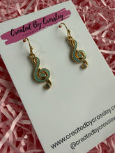 Load image into Gallery viewer, Treble Clef Charm Earrings
