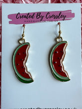 Load image into Gallery viewer, Watermelon Slice Charm Earrings
