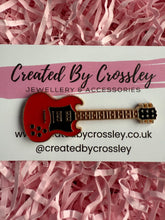 Load image into Gallery viewer, Red Guitar Pin Badge
