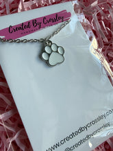 Load image into Gallery viewer, White Paw Print Charm Necklace
