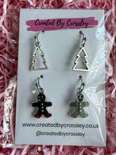 Load image into Gallery viewer, Gingerbread Tree Earring Duo
