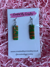 Load image into Gallery viewer, Green Pattern Clay Earrings
