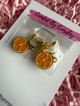 Load image into Gallery viewer, Orange Slice Clip On Earrings
