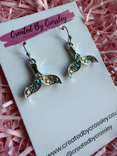 Load image into Gallery viewer, Gem Whale Tail Charm Earrings
