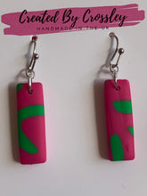 Load image into Gallery viewer, Pink Green Clay Earrings
