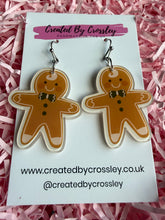 Load image into Gallery viewer, Gingerbread Man Charm Earrings
