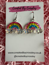 Load image into Gallery viewer, Glitter Rainbow Charm Earrings
