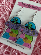 Load image into Gallery viewer, Alien Spaceship Charm Earrings
