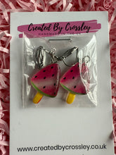 Load image into Gallery viewer, Watermelon Clip On Earrings
