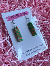 Load image into Gallery viewer, Green Pattern Clay Earrings
