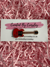 Load image into Gallery viewer, Red Guitar Pin Badge

