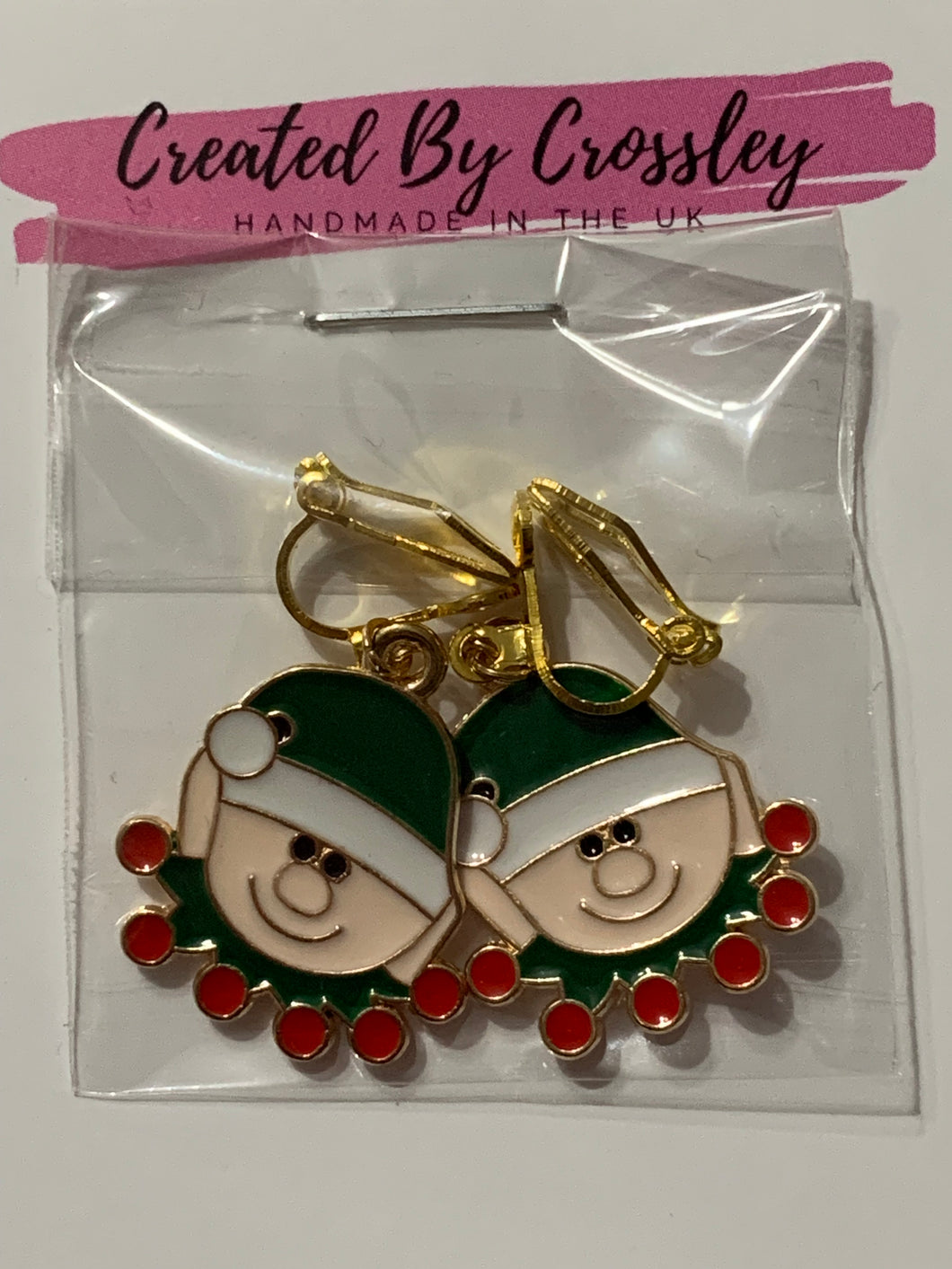 Christmas Elf Clip On Earrings