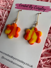 Load image into Gallery viewer, Sunset Flower Clay Earrings
