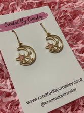 Load image into Gallery viewer, Moon and Star Charm Earrings
