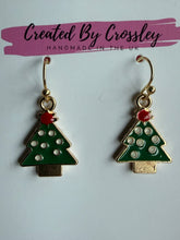 Load image into Gallery viewer, Christmas Tree Charm Earrings
