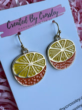 Load image into Gallery viewer, Orange Half Charm Earrings
